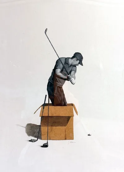 Jugando golf